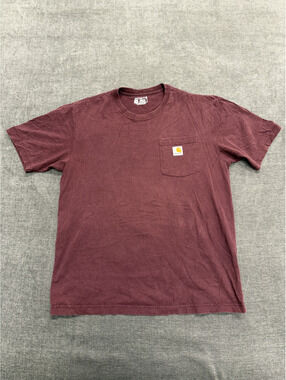 Carhartt Loose Fit Maroon Pocket T-Shirt Medium